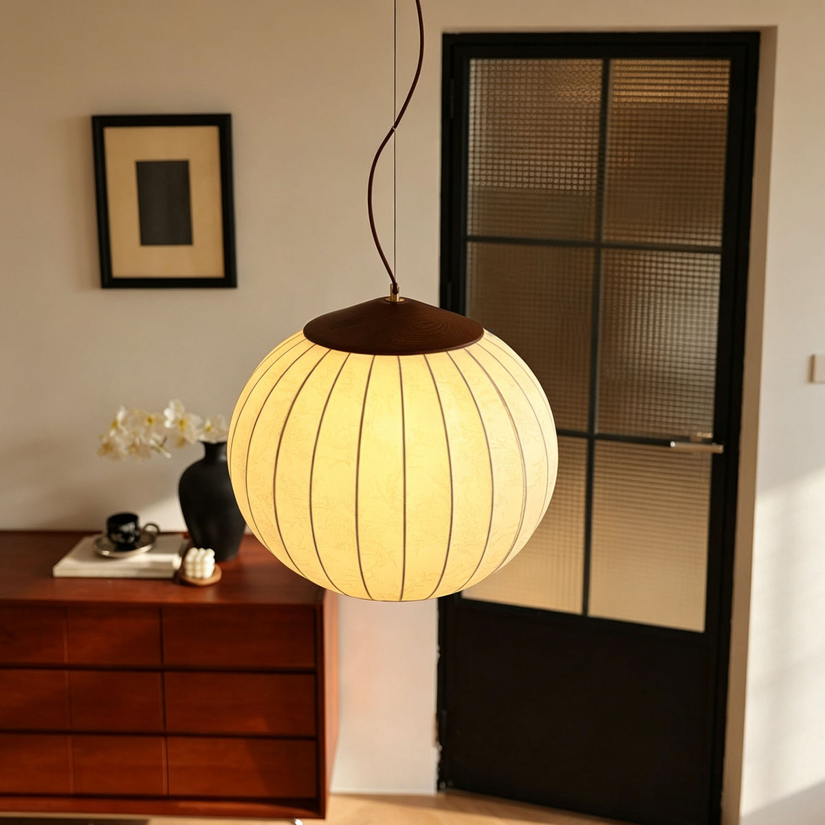 WOMO Fabric Lantern Pendant Light-WM3231