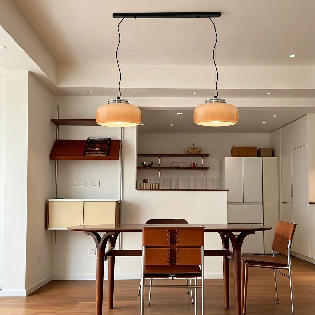 WOMO Drum Caramel Glass Pendant Light-WM3235