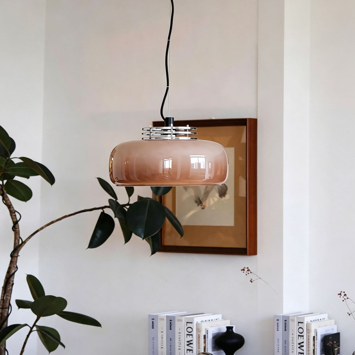 WOMO Drum Caramel Glass Pendant Light-WM3235