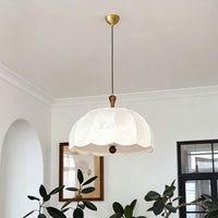 WOMO Fabric Dome Macrame Pendant Light-WM3236