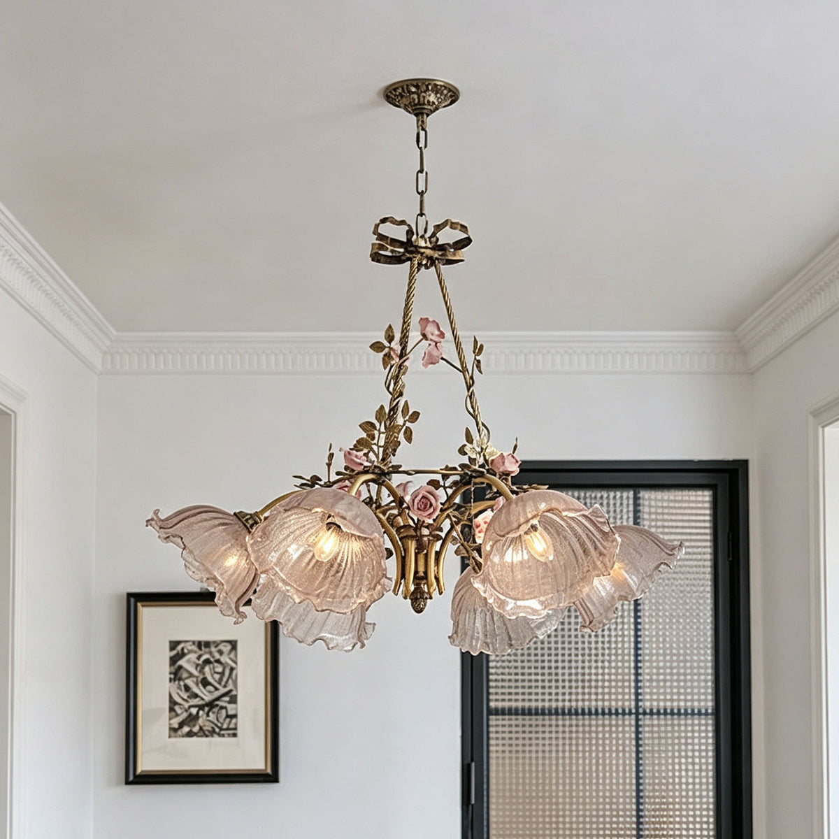 WOMO French Ribbed Glass Pendant Light-WM3237