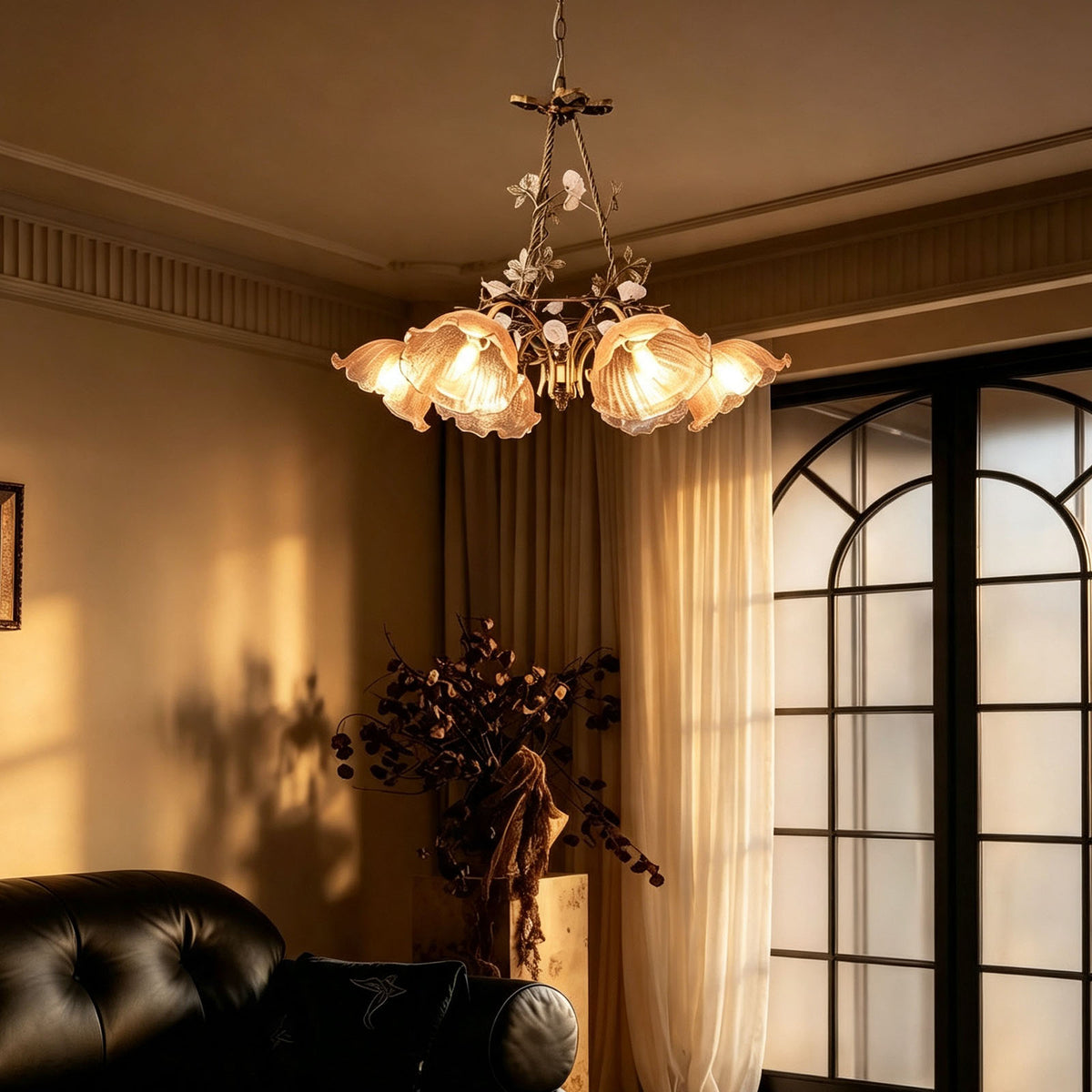 WOMO French Ribbed Glass Pendant Light-WM3237
