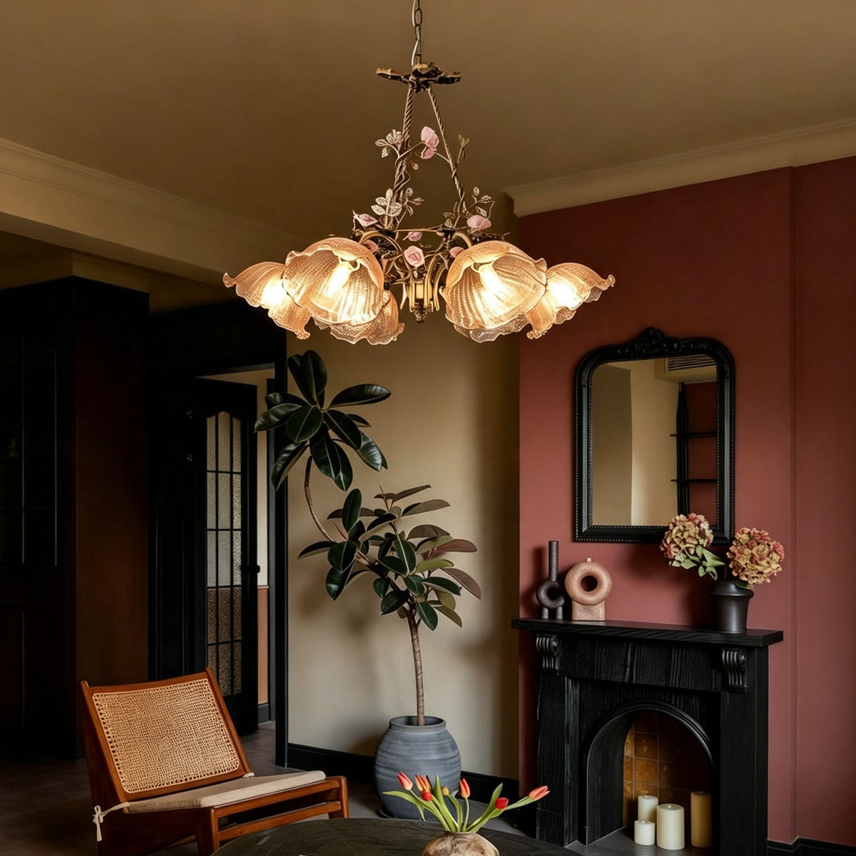 WOMO French Ribbed Glass Pendant Light-WM3237