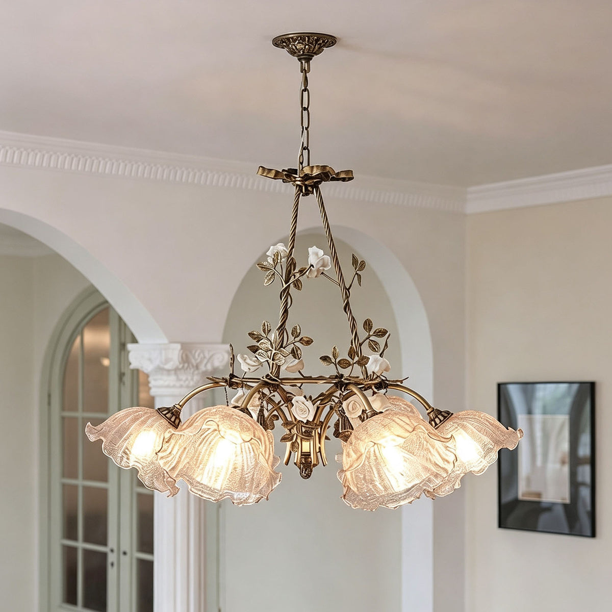 WOMO French Ribbed Glass Pendant Light-WM3237