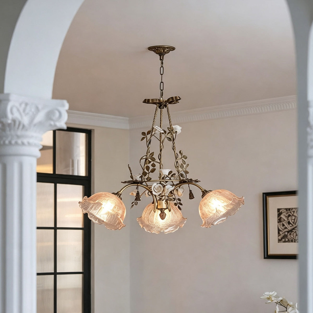 WOMO French Ribbed Glass Pendant Light-WM3237