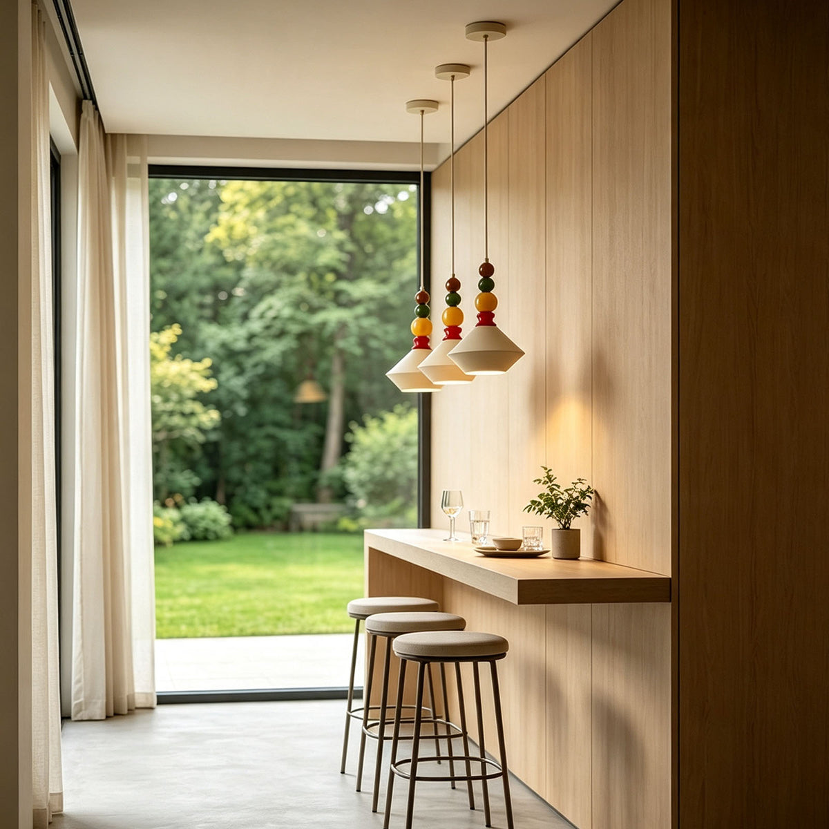 WOMO Mid‑Century Colorful Bead Pendant Light-WM3239