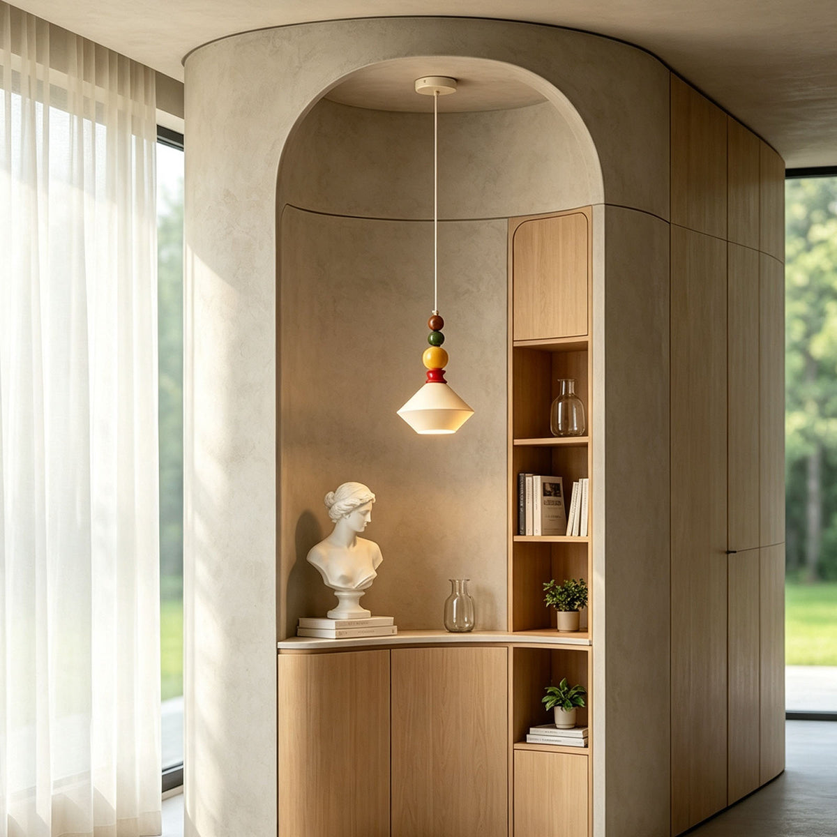 WOMO Mid‑Century Colorful Bead Pendant Light-WM3239