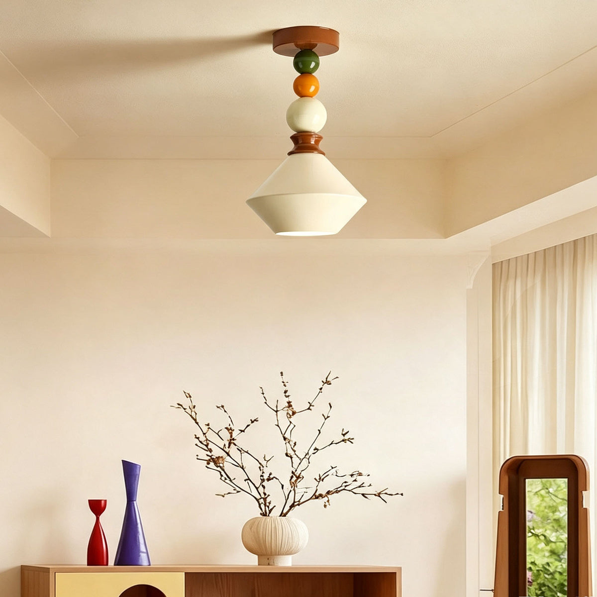 WOMO Mid‑Century Colorful Bead Pendant Light-WM3239