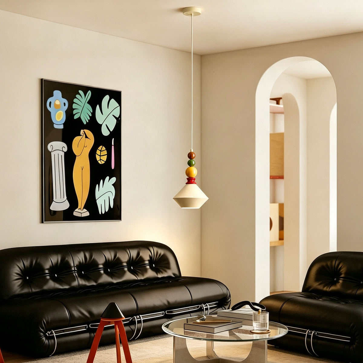 WOMO Mid‑Century Colorful Bead Pendant Light-WM3239