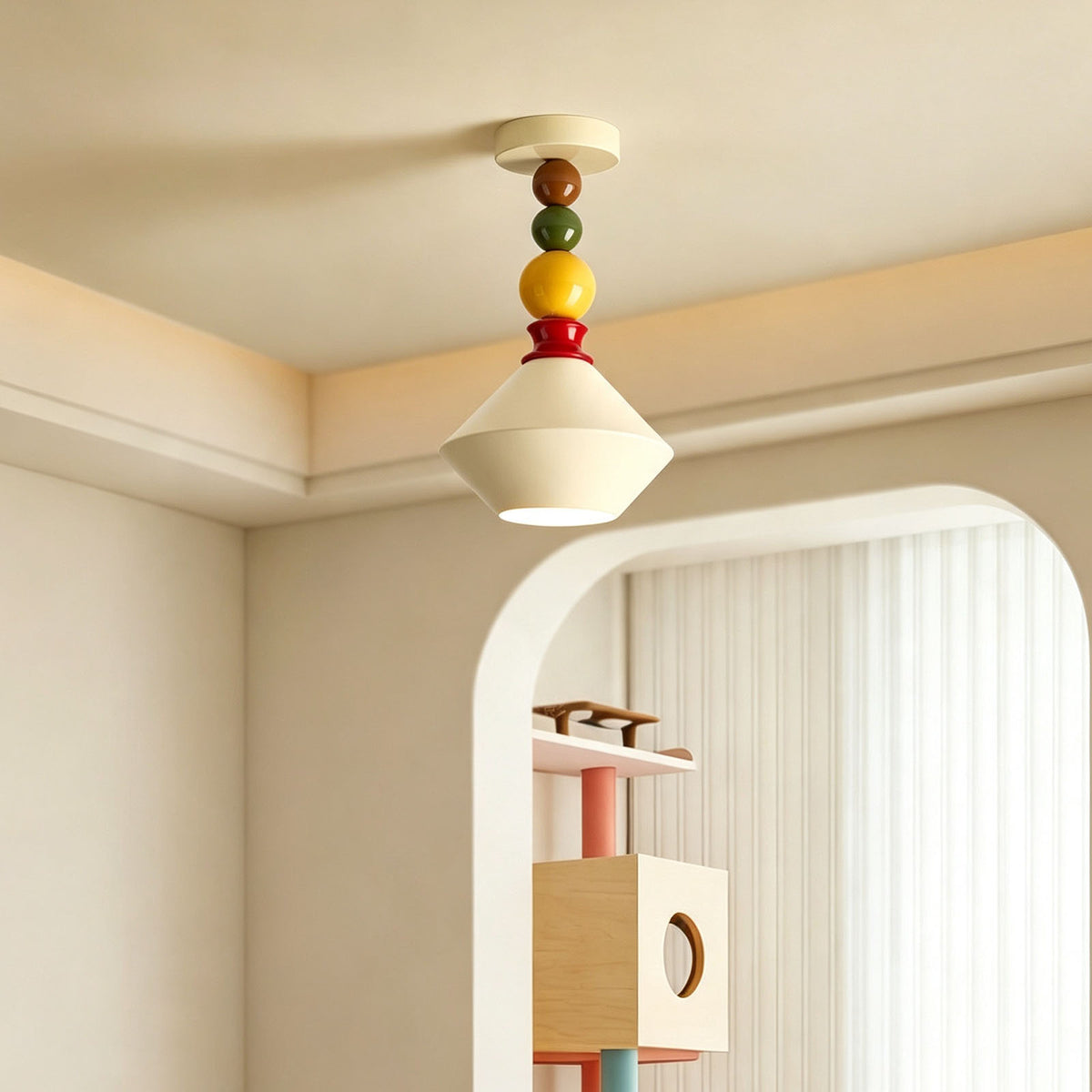WOMO Mid‑Century Colorful Bead Pendant Light-WM3239