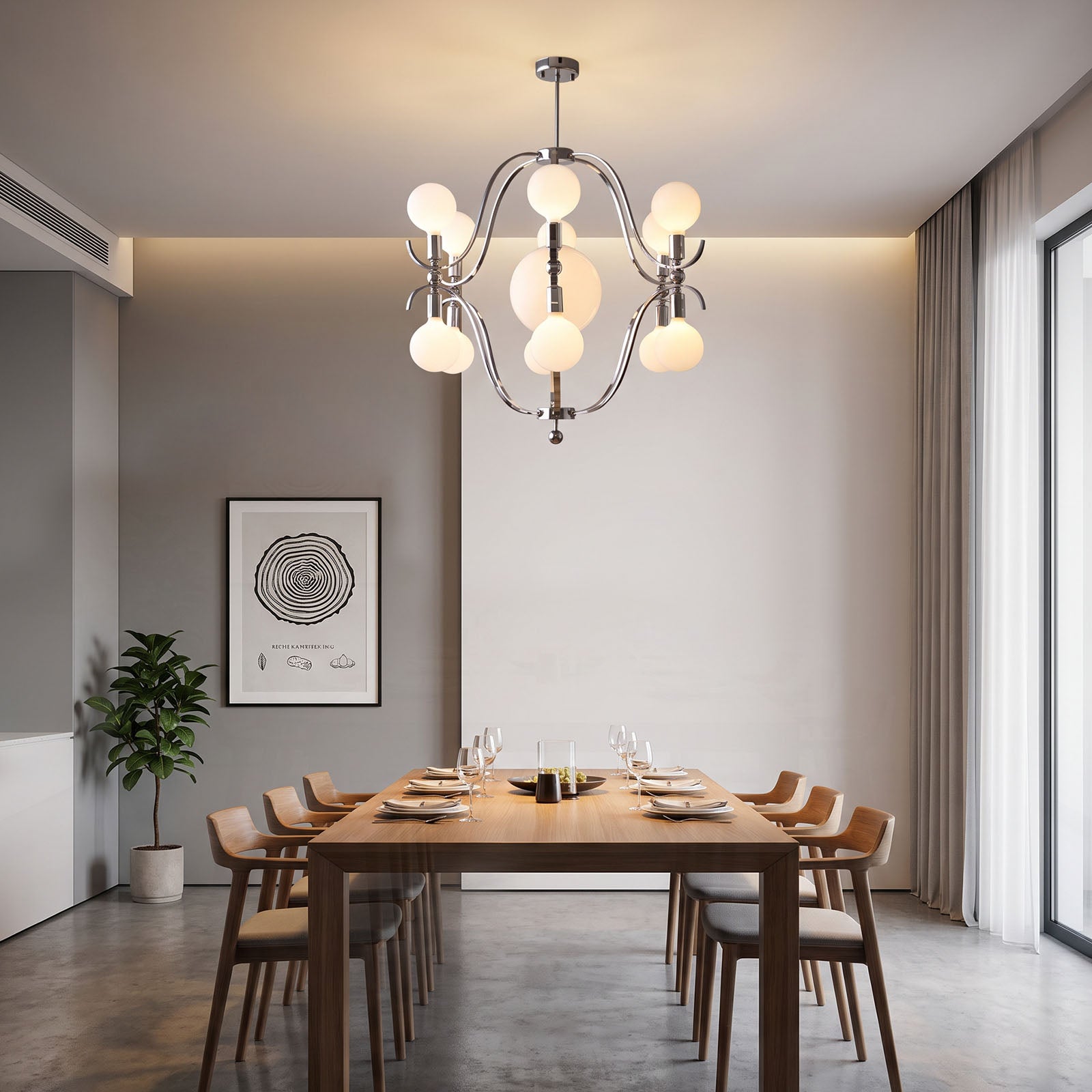 WOMO Bauhaus Globe Glass Chandelier-WM3242