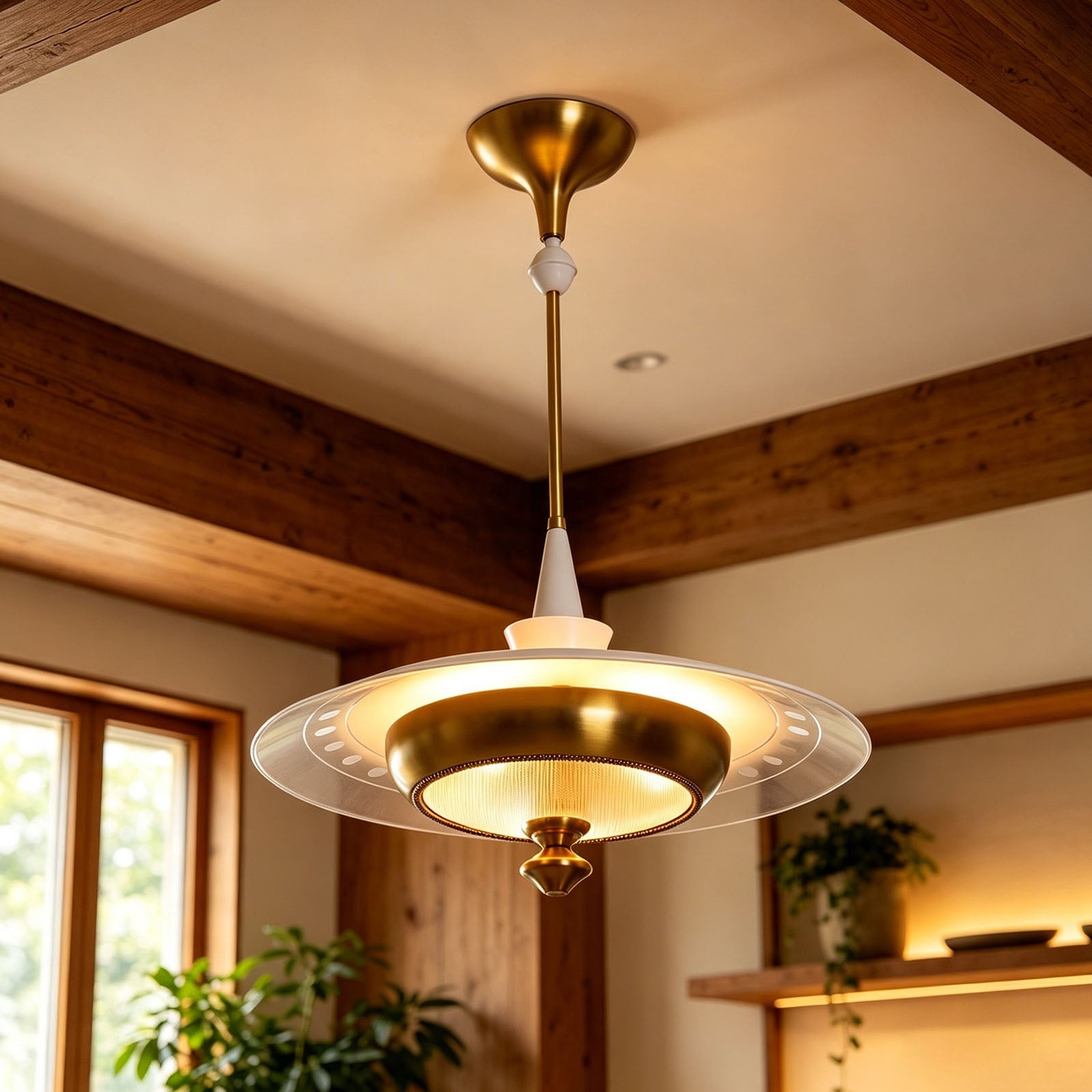 WOMO Frosted Glass Saucer Pendant Light-WM3243