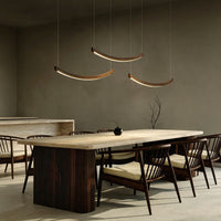 WOMO Scandi Curved Wooden Pendant Light-WM3245