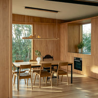 WOMO Rock‑Inspired Wooden Linear Pendant Light-WM3246