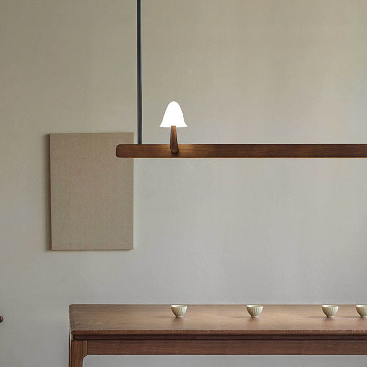 WOMOMushroom Wooden Linear Pendant Light-WM3247