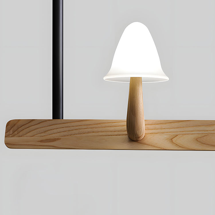 WOMOMushroom Wooden Linear Pendant Light-WM3247