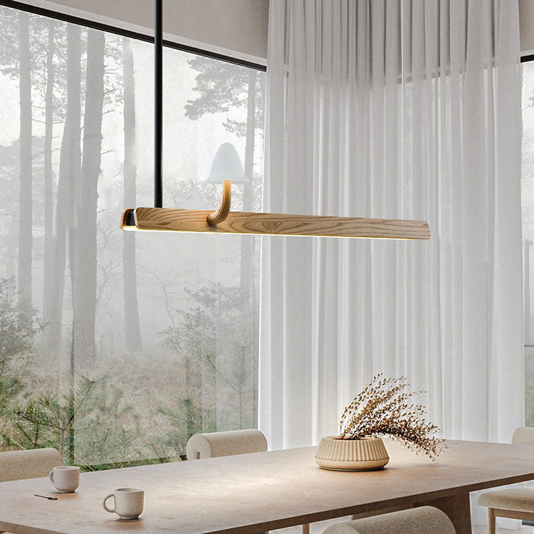 WOMOMushroom Wooden Linear Pendant Light-WM3247