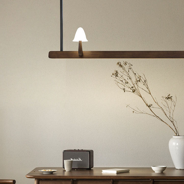 WOMOMushroom Wooden Linear Pendant Light-WM3247