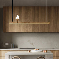 WOMOMushroom Wooden Linear Pendant Light-WM3247