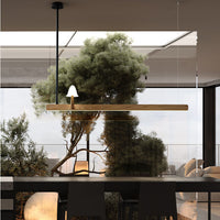 WOMOMushroom Wooden Linear Pendant Light-WM3247