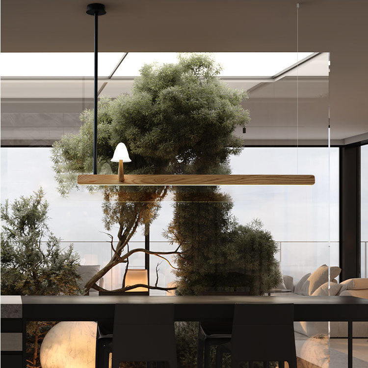 WOMOMushroom Wooden Linear Pendant Light-WM3247