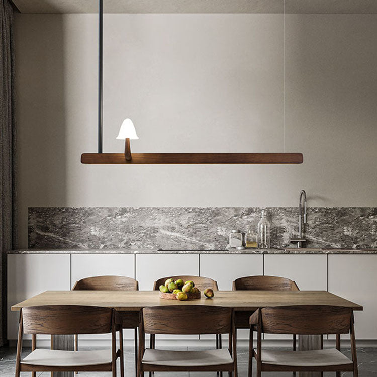 WOMOMushroom Wooden Linear Pendant Light-WM3247
