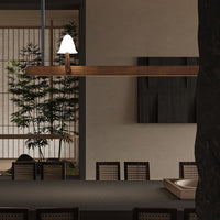 WOMOMushroom Wooden Linear Pendant Light-WM3247