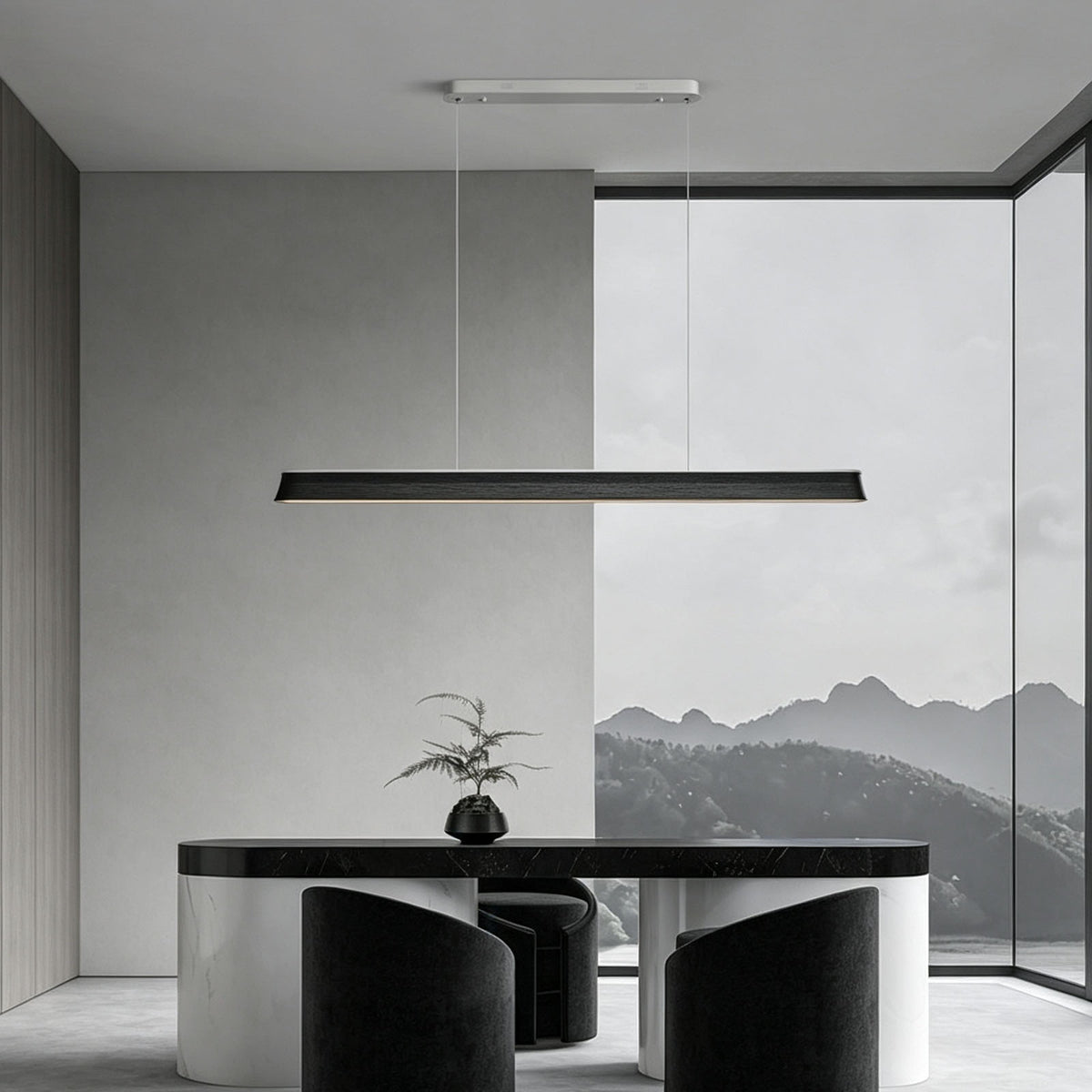 WOMO Minimalist Wooden LED Linear Pendant Light-WM3248