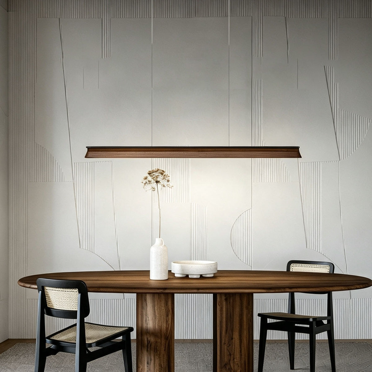 WOMO Minimalist Wooden LED Linear Pendant Light-WM3248