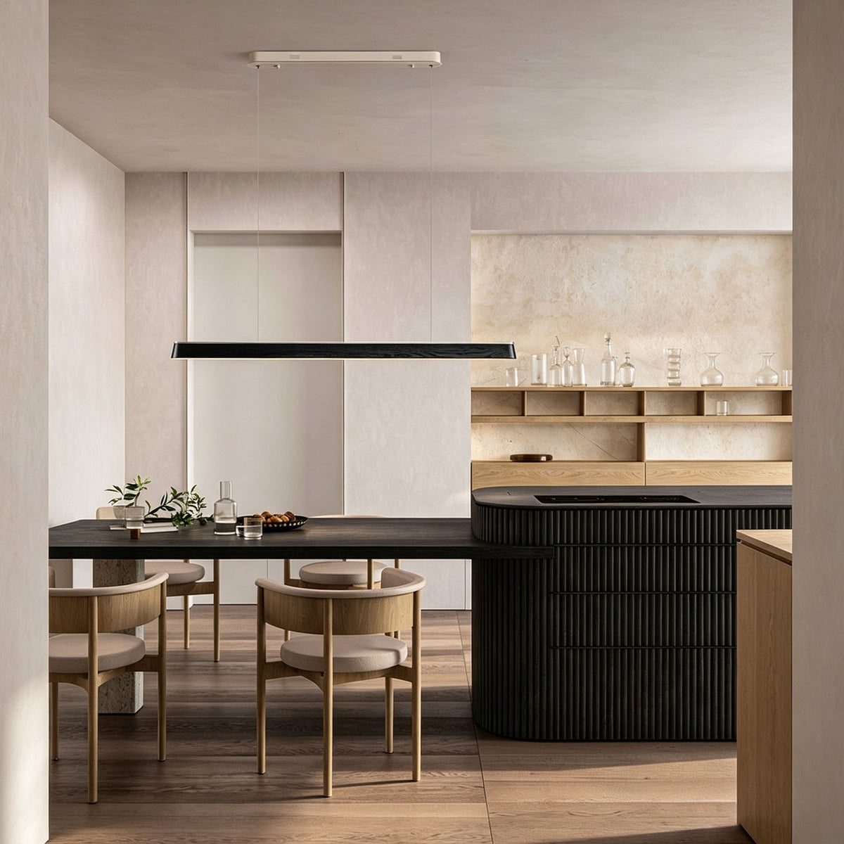 WOMO Modern Wooden Linear Pendant Light-WM3249