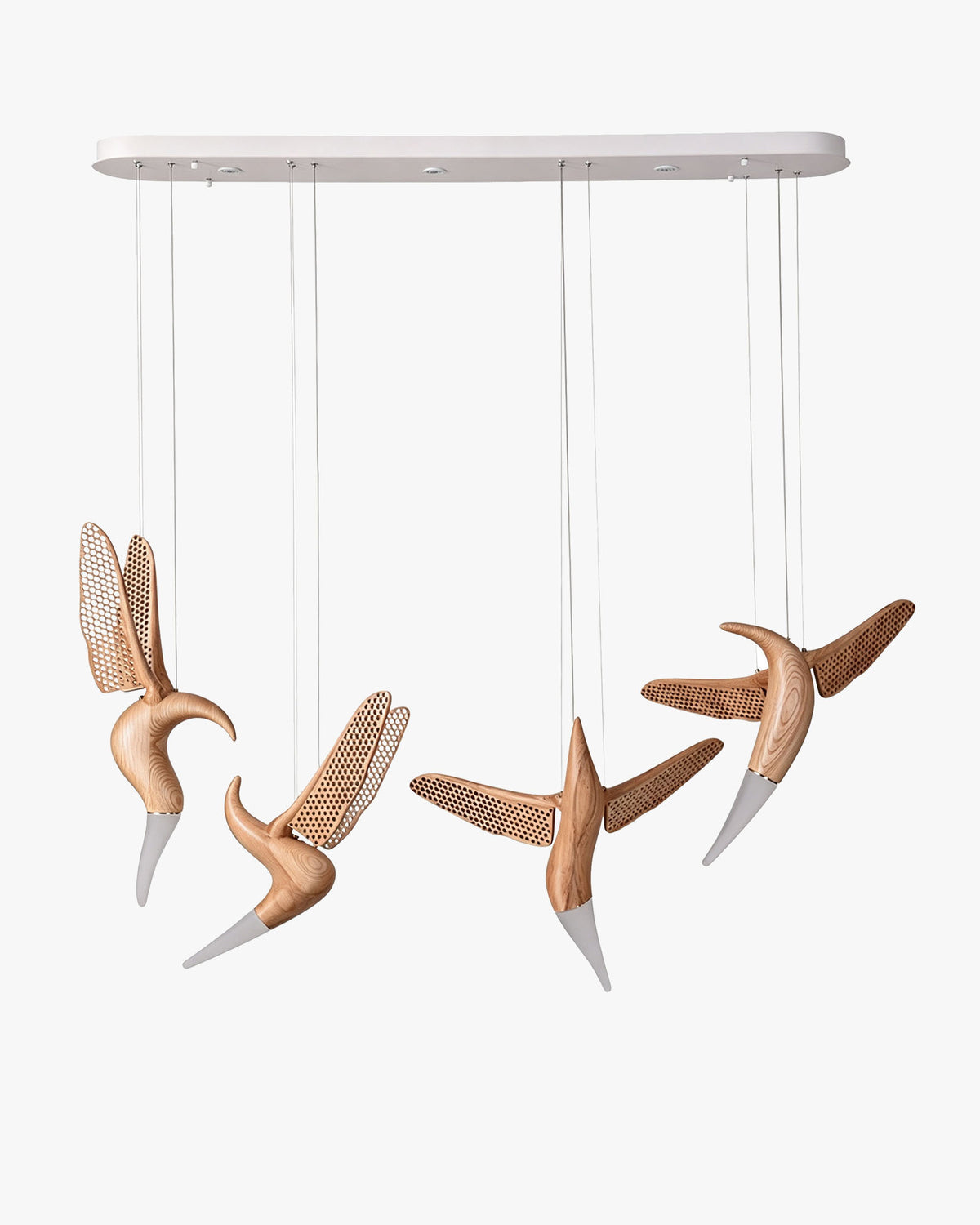 WOMO Hummingbird Multi‑Drop Wooden Pendant Light-WM3250