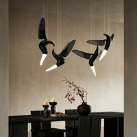 WOMO Hummingbird Multi‑Drop Wooden Pendant Light-WM3250
