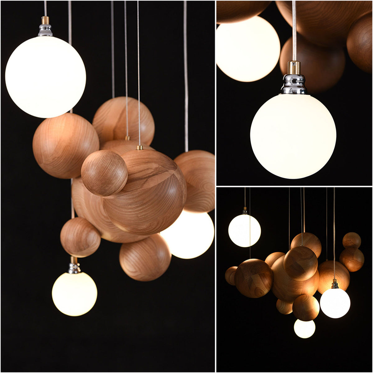 WOMO Wooden Bubble Pendant Light-WM3251