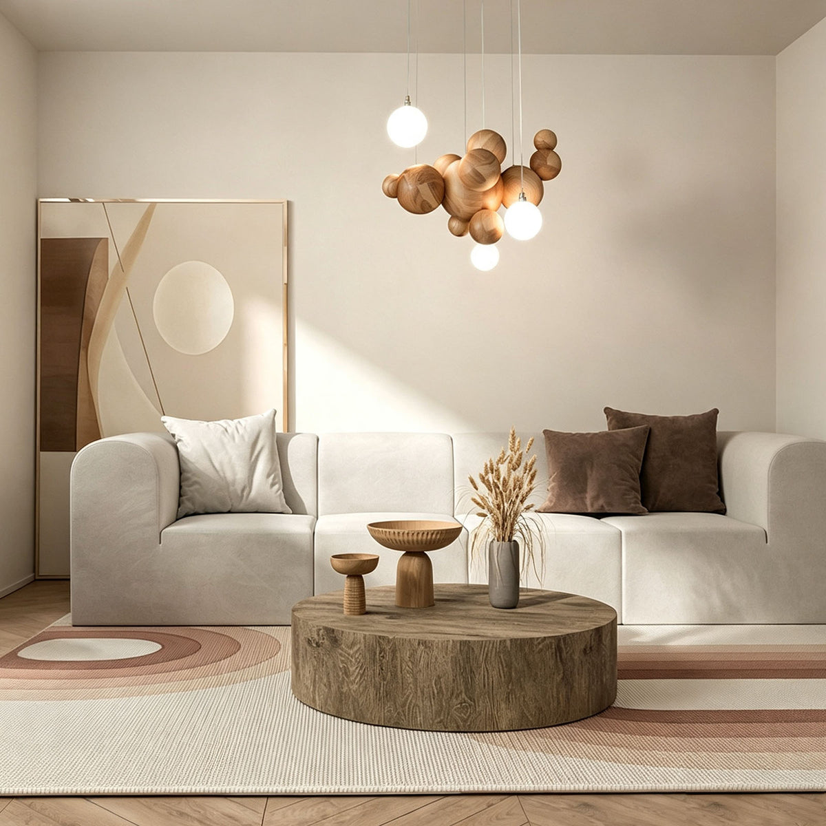 WOMO Wooden Bubble Pendant Light-WM3251