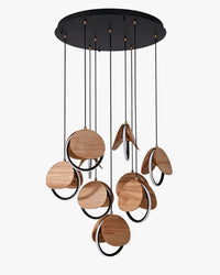 WOMO Wood Disc Cluster Pendant Light-WM3252