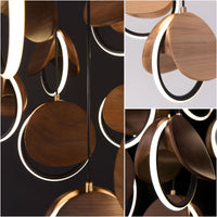WOMO Wood Disc Cluster Pendant Light-WM3252