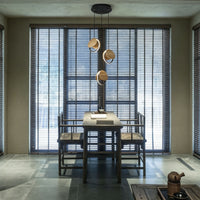 WOMO Wood Disc Cluster Pendant Light-WM3252