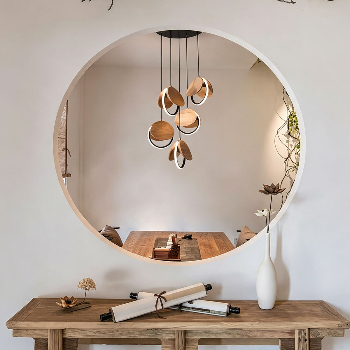 WOMO Wood Disc Cluster Pendant Light-WM3252