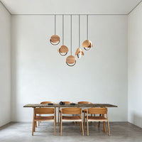 WOMO Wood Disc Cluster Pendant Light-WM3252