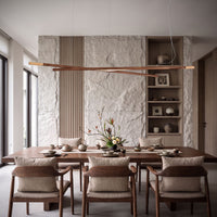 WOMO Crossed Wooden Rod Linear Pendant Light -WM3253