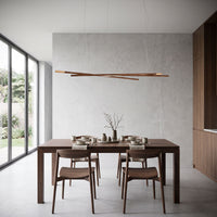 WOMO Crossed Wooden Rod Linear Pendant Light -WM3253