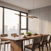 WOMO Crossed Wooden Rod Linear Pendant Light -WM3253