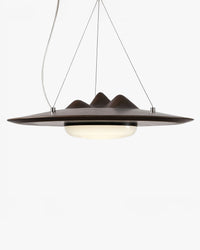 WOMO Mountain‑Inspired Wooden Disc Pendant Light-WM3254
