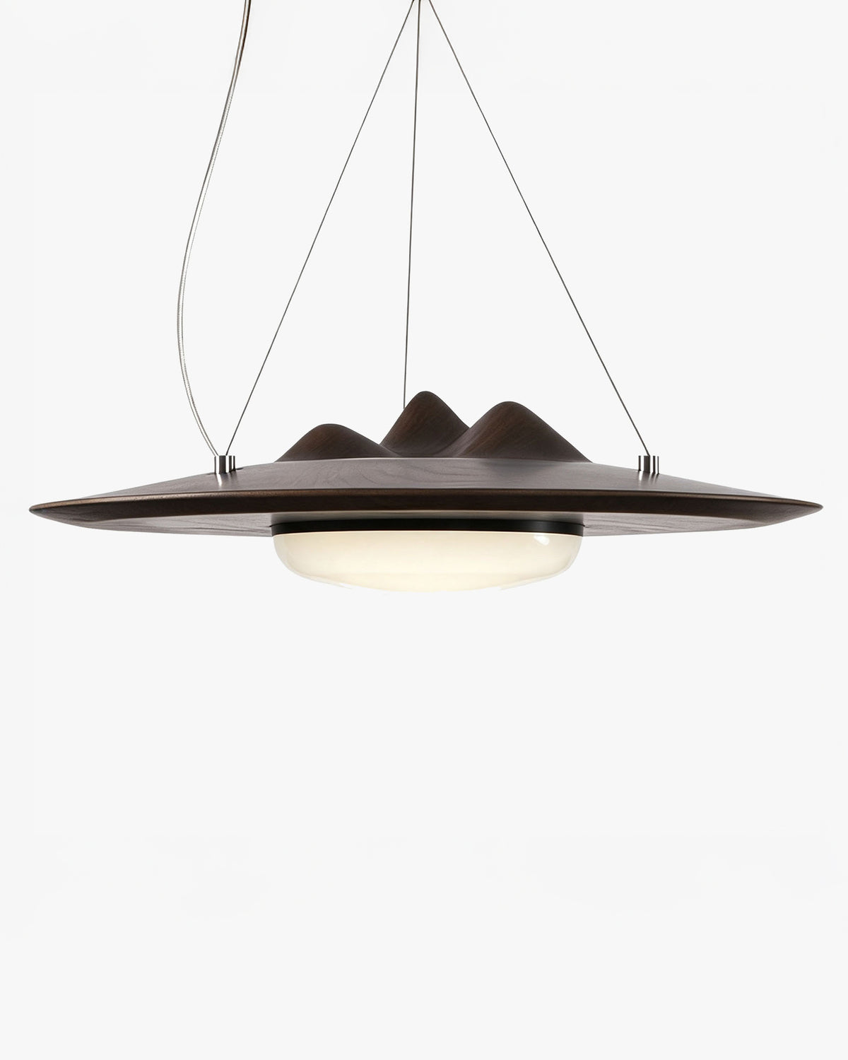 WOMO Mountain‑Inspired Wooden Disc Pendant Light-WM3254