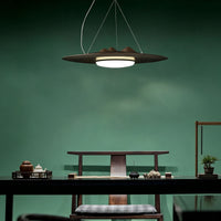 WOMO Mountain‑Inspired Wooden Disc Pendant Light-WM3254