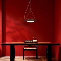 WOMO Mountain‑Inspired Wooden Disc Pendant Light-WM3254