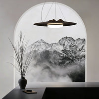 WOMO Mountain‑Inspired Wooden Disc Pendant Light-WM3254