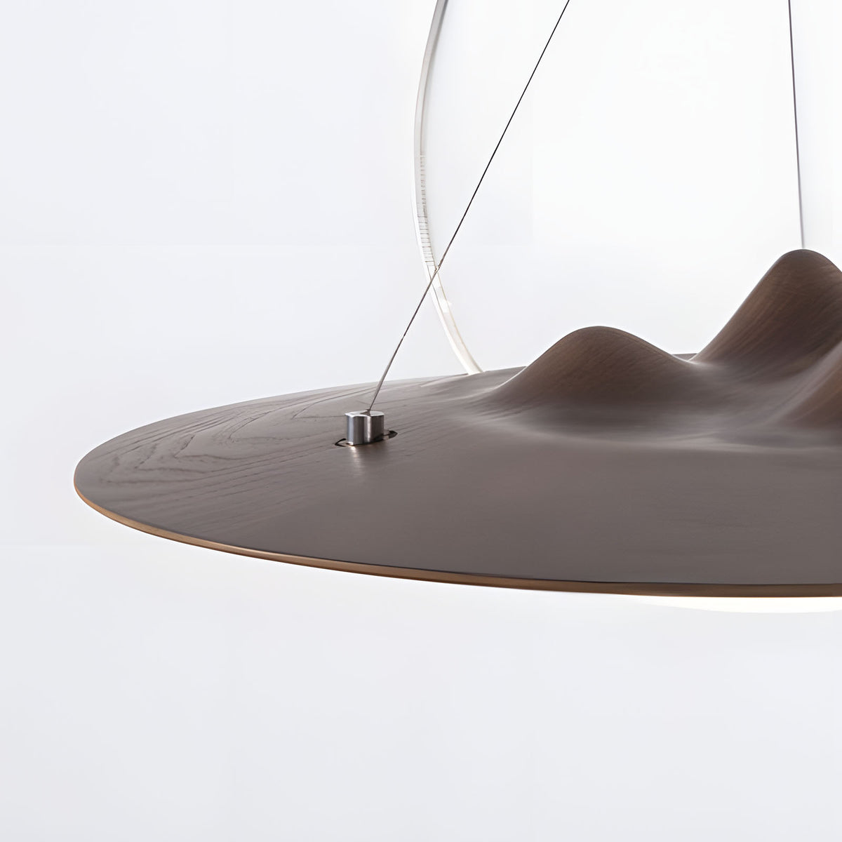 WOMO Mountain‑Inspired Wooden Disc Pendant Light-WM3254