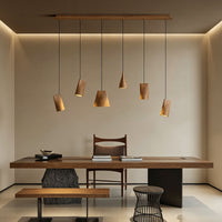 WOMO Multi‑Head Linear Wooden Pendant Light-WM3255