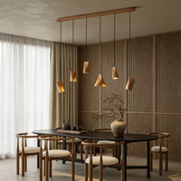 WOMO Multi‑Head Linear Wooden Pendant Light-WM3255